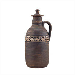 Пляшка для вина глиняна 1,3 л (ангоб) KR5122-3