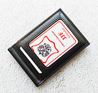 Черный зажим для денег на магнитной застежке, из эко-кожи, мужской кошелек-зажим с окошком для документов