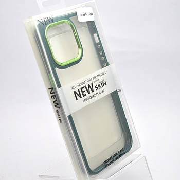 Чохол накладка TPU New Skin для iPhone 14 Pro Max Зелений/Прозорий