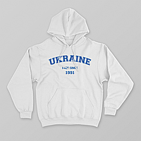 Унісекс біле худі патріотичний напис "ORIGINALS - Вільна Україна з 1991 " / оригінальний малюнок
