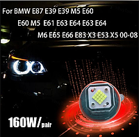 Штатні Лед Маркери в Ангельські очі БМВ LED BMW E39 E53 E60 E61 / Білі / Лампи для БМВ 160W