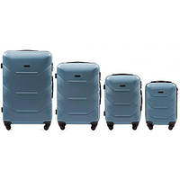 Набор дорожных чемоданов Wings 147 4 в 1 (L, M, S, XS) - 14700429 Серебристо-синий