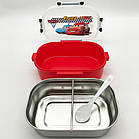 Ланч бокс для обідів 700 мл "Блискавка Маквін", Червоний / Дитячий контейнер для їжі / Ланч Бокс для дітей, фото 4