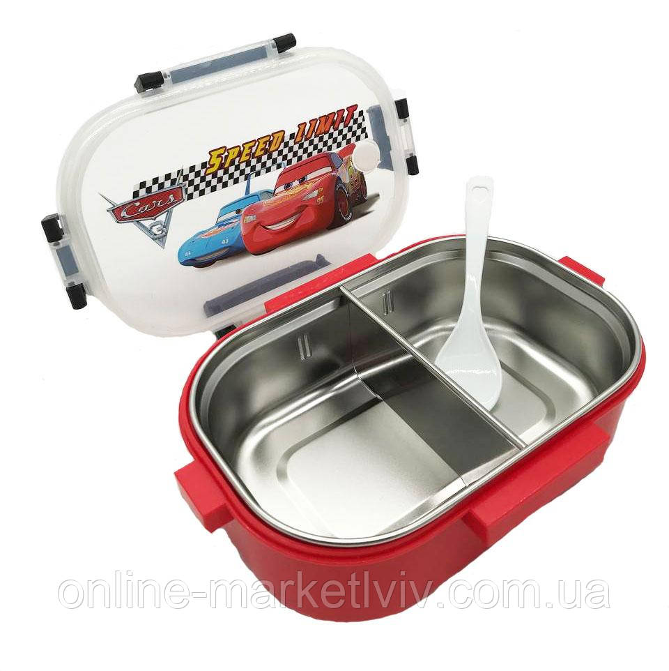 Ланч бокс для обідів 700 мл "Блискавка Маквін", Червоний / Дитячий контейнер для їжі / Ланч Бокс для дітей, фото 1