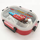 Ланч бокс для обідів 700 мл "Блискавка Маквін", Червоний / Дитячий контейнер для їжі / Ланч Бокс для дітей, фото 3