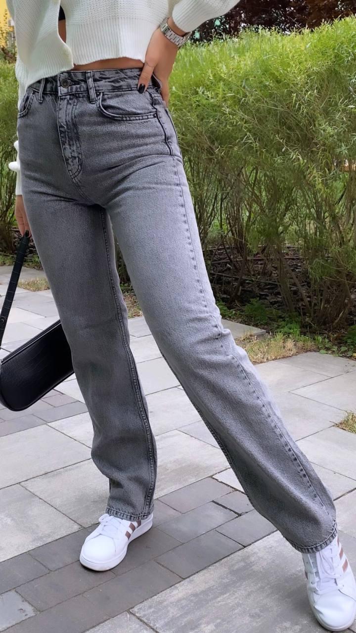 Женские джинсы трубы, джинсы Палаццо, джинсы прямые серые с высокой ...