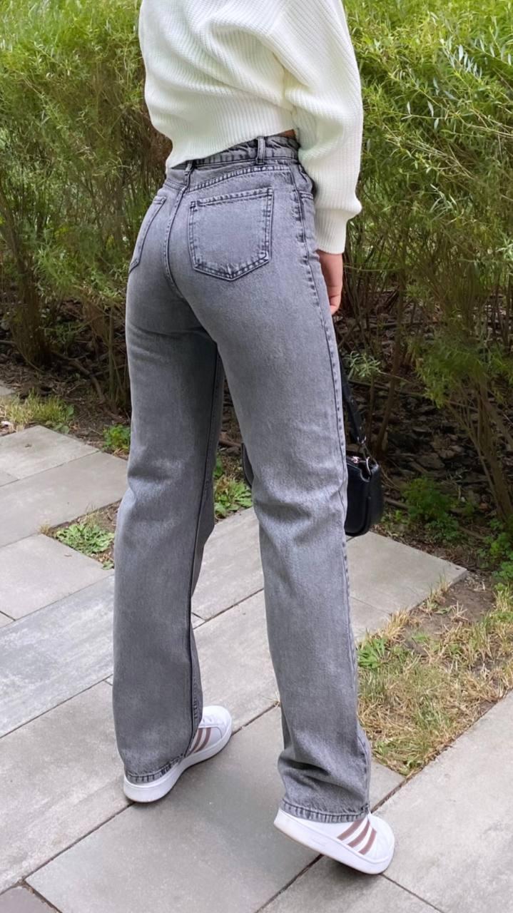 Женские джинсы трубы, джинсы Палаццо, джинсы прямые серые с высокой ...