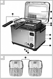 Електро фритюрниця Silver Crest SEF3 2000 C2 3 кошики, 4 літри, 2000 ват. Срібляста, фото 8