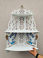 Іконостас на 3 полички, поличка під ікони (кутовий)