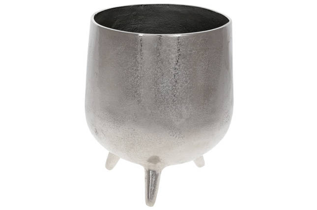 Декоративна ваза-кашпо 21*25 см, колір — срібло, алюміній (438-135), фото 1