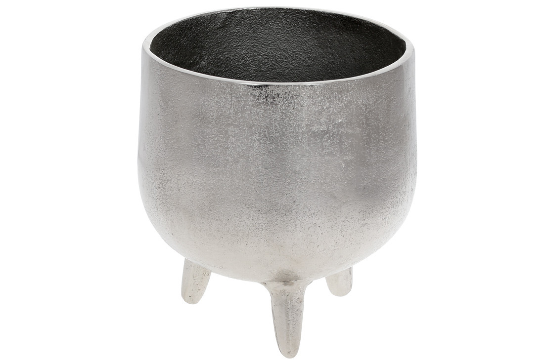 Декоративна ваза-кашпо 18*19 см, колір — срібло, алюміній (438-134)