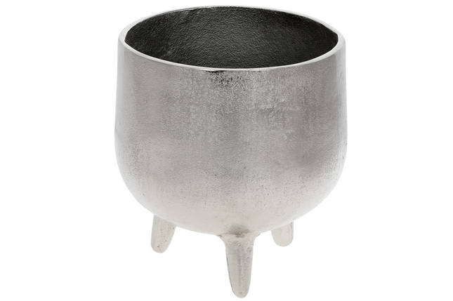 Декоративна ваза-кашпо 18*19 см, колір — срібло, алюміній (438-134), фото 1