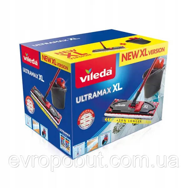 НАБІР ДЛЯ ПРИБИРАННЯ ШВАБРА+ВІДРО VILEDA ULTRAMAX BOX XL