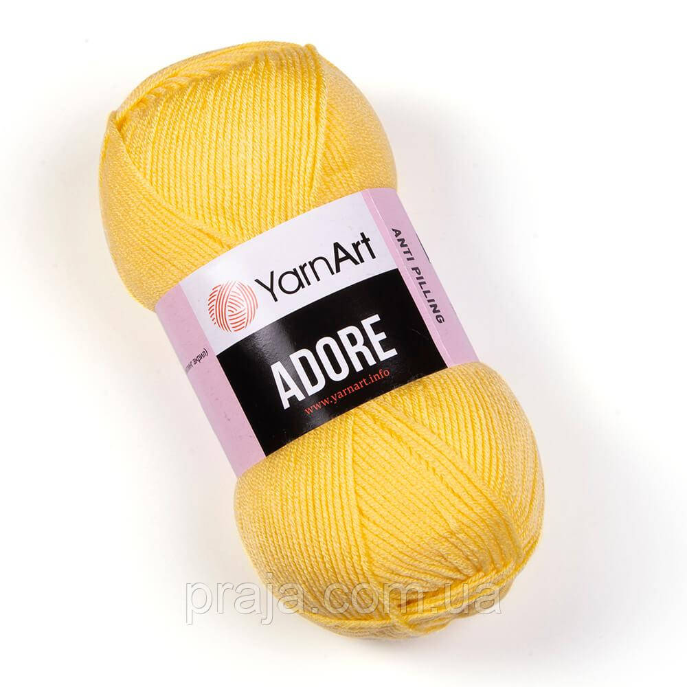 Пряжа YarnArt Adore(Адора) - 332 світло жовтий