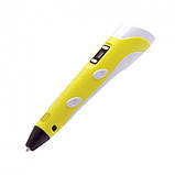 Дитяча 3D-ручка з трафаретами 3Д-ручка, PEN-2 з LCD-дисплеєм Жовта, фото 2