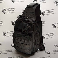 Універсальна тактична сумка-рюкзак через плече чорна