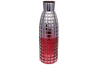 Стеклянная ваза Фонарь 15*49см, цвет стальной с красным (591-257)