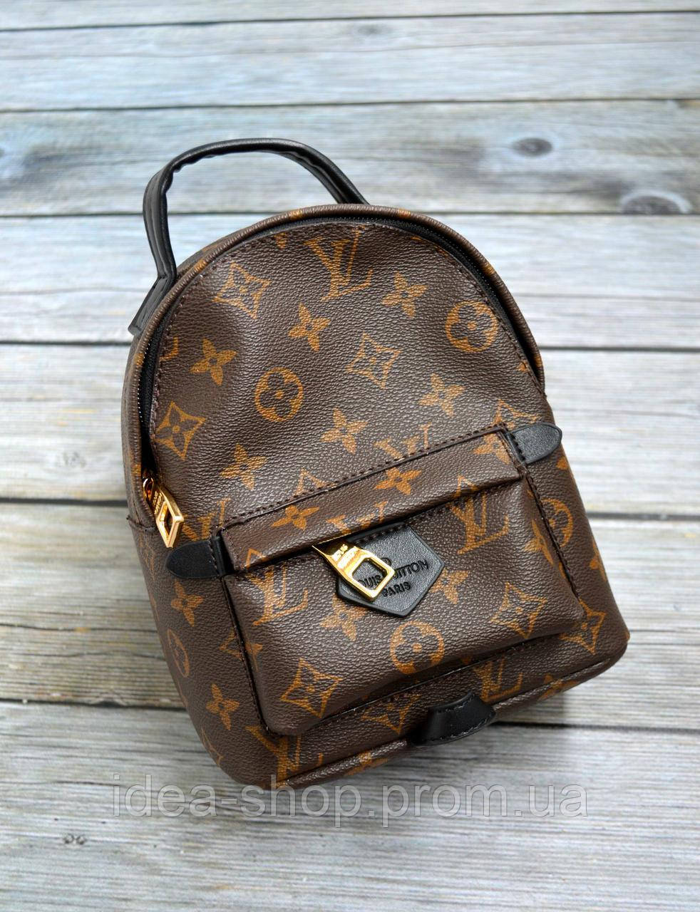 Рюкзак міні жіночий коричневий, фото 1