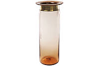 Стеклянная ваза 12*34см, цвет благородный коричневый (591-204)