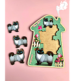 Пазл-сортер дерев'яний більше-менше "Веселі котики" (Дитяча розвиваюча гра) (ПСФ066), фото 2