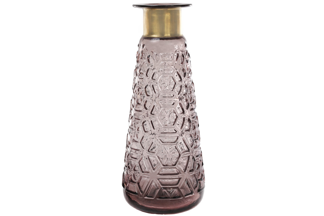 Скляна ваза Бароко 14*35.5 см, колір благородний коричневий (591-201)