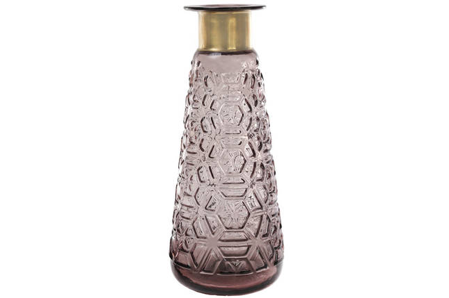 Скляна ваза Бароко 14*35.5 см, колір благородний коричневий (591-201), фото 1