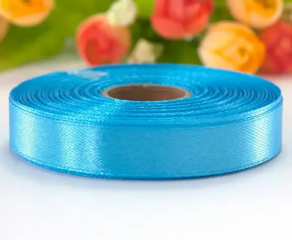 Атласна стрічка 12 мм (23 м.) блакитна, фото 1