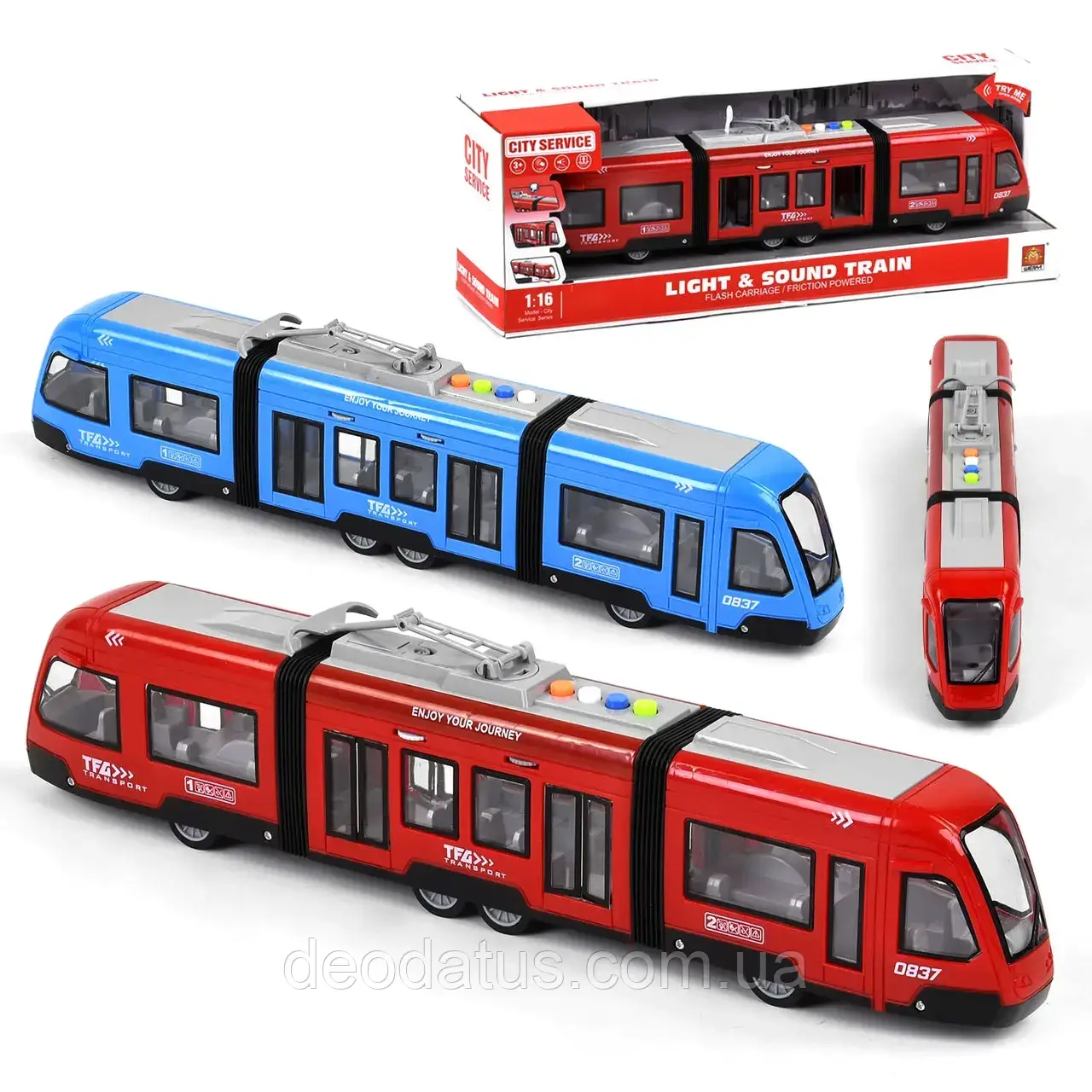 Трамвай інерційний з світлом і музикою WY930AB іграшковий транспорт