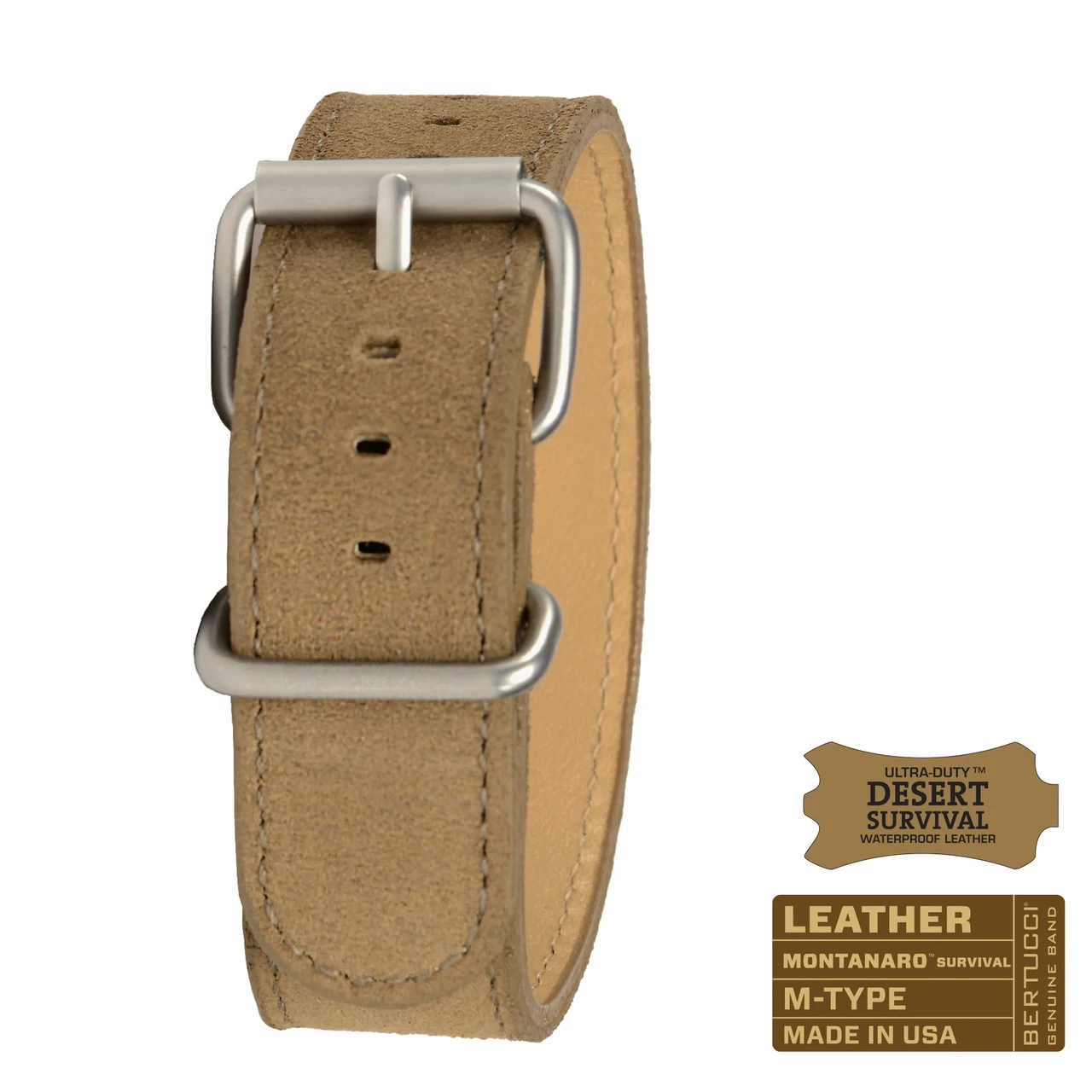 Шкіряний ремінець bertucci #22M - Desert rough out w/ matte hardware, 7/8" - 22 mm size for A-2, A-3, A-6 & B-1 Cases, фото 1