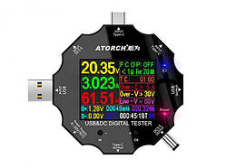 Тестер постійного струму напруга та ємності Atorch UD18, Type-C, USB, DC5.5 (1005-962-00)