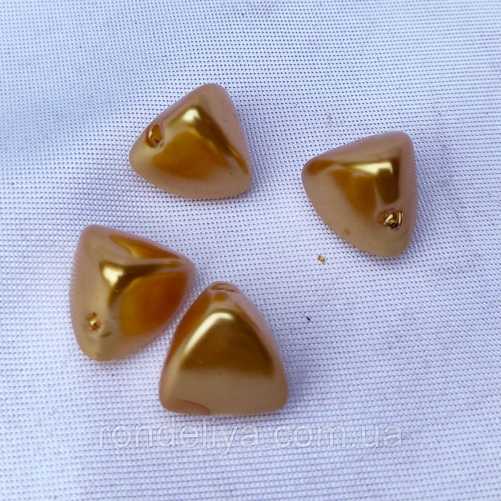 Намистина перламутр "Піраміда" Темний жовтий, фото 1