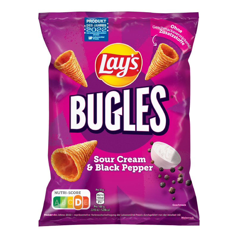 Купить Чипсы Lay's Bugles Sour Cream&Black Pepper 95g, цена 159 грн