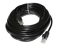 Сетевой патч корд UTP LAN кабель наружный 100 м для интернета Черный
