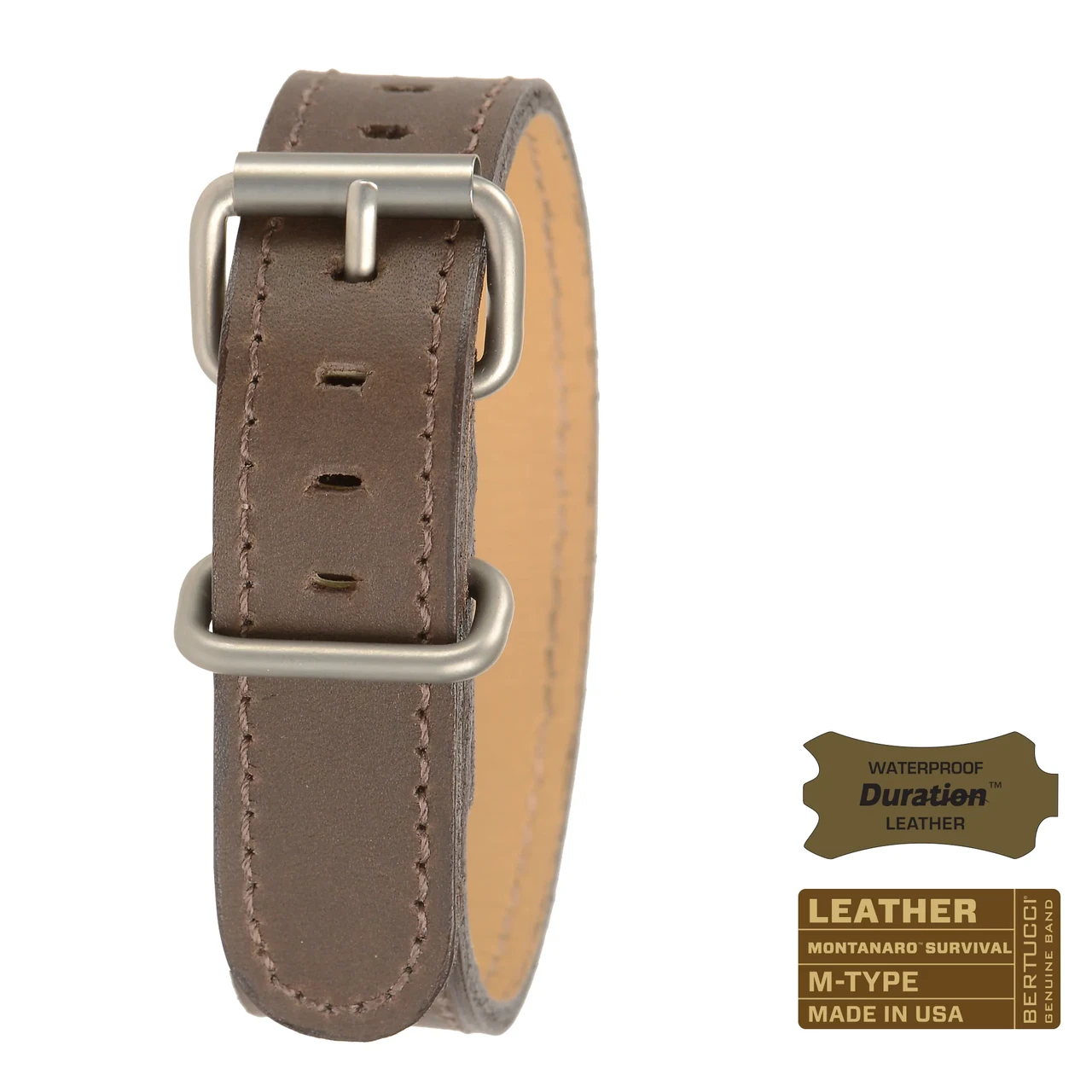 Шкіряний ремінець bertucci #229M - Dark Brown Mountaineer Duration™ leather w/ matte hardware, 3/4" - 19 mm size for A-1 & C-1, фото 1