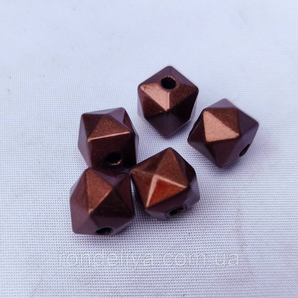 Намистина перламутр "Шестикутник" Коричневий 50 г, фото 1