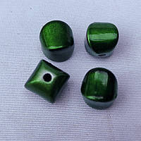 Намистина перламутр "Куб" Зелений 50