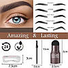 Штамп-пудра для макіяжу брів у наборі EElhoe Eyebrow Stamp Kit Dark Grey (темно-сірий), фото 2