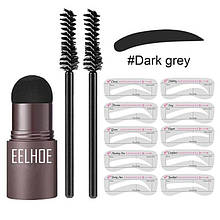 Штамп-пудра для макіяжу брів у наборі EElhoe Eyebrow Stamp Kit Dark Grey (темно-сірий)