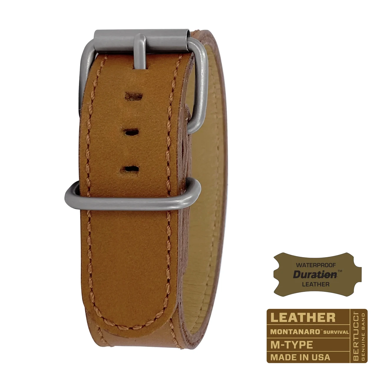 Шкіряний ремінець bertucci #11M - Tan Duration™ w/ matte hardware, 7/8" - 22 mm size for A-2, A-3, A-6 & B-1 Cases, фото 1
