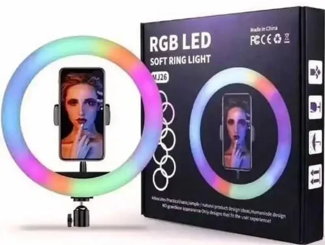 Кільцева LED-лампа MJ-26 RGB 26 см, Різнобарвна кільцева лампа