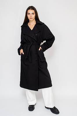 Жіночий тренч чорного кольору 10153 (2000000083926)