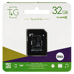 Картка пам'яті microSDHC T&G (UHS-1) 32GBSD class 10 (з адаптом) (Гарантія 3года)