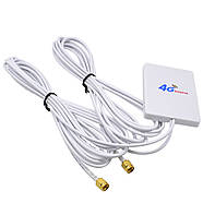 Антенна 4G 3G LTE виносна подвійна MIMO 2x 7dBi SMA 700-2700 МГц, підсилення сигналу для USB модемів, роутерів, фото 5