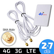 Антенна 4G 3G LTE виносна подвійна MIMO 2x 7dBi SMA 700-2700 МГц, підсилення сигналу для USB модемів, роутерів, фото 7