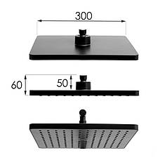 Душовий гарнітур YOKA CUBE 30 BLACK з термостатом *, фото 6