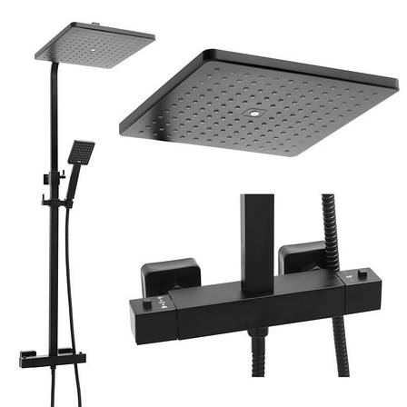 Душовий гарнітур YOKA CUBE 30 BLACK з термостатом *, фото 1