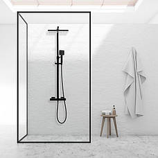 Душовий гарнітур YOKA CUBE 30 BLACK з термостатом *, фото 3