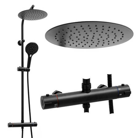 Душовий гарнітур YOKA BERGEN 25 BLACK з термостатом *, фото 1