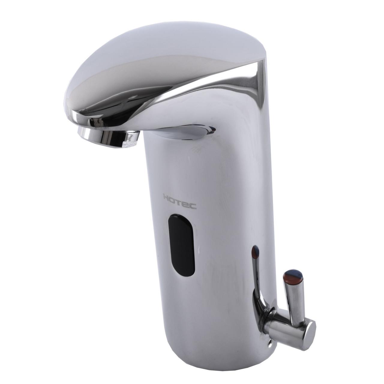 Змішувач сенсорний для умивальника HOTEC 19.114-DC/AC (220V/6V) з трансформатором,латунний Hot/Cold, фото 1