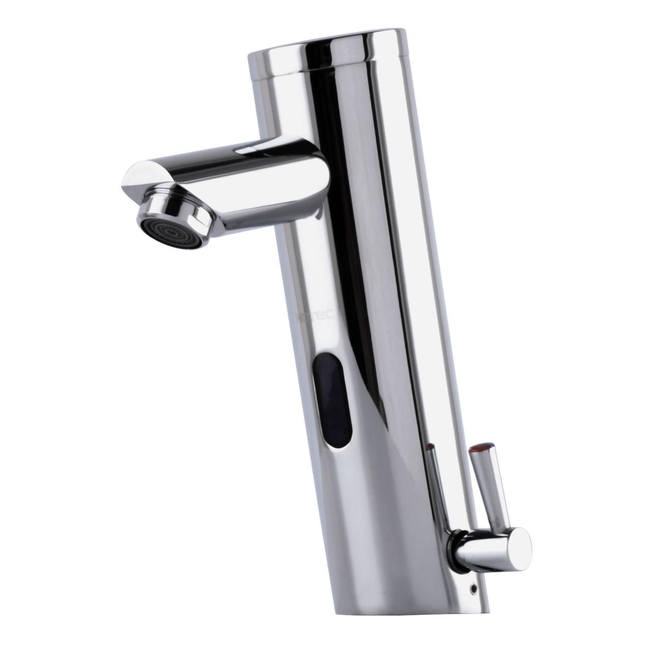 Змішувач сенсорний для умивальника HOTEC 19.111-DC/AC (220V/6V) з трансформатором,латунний Hot/Cold, фото 1